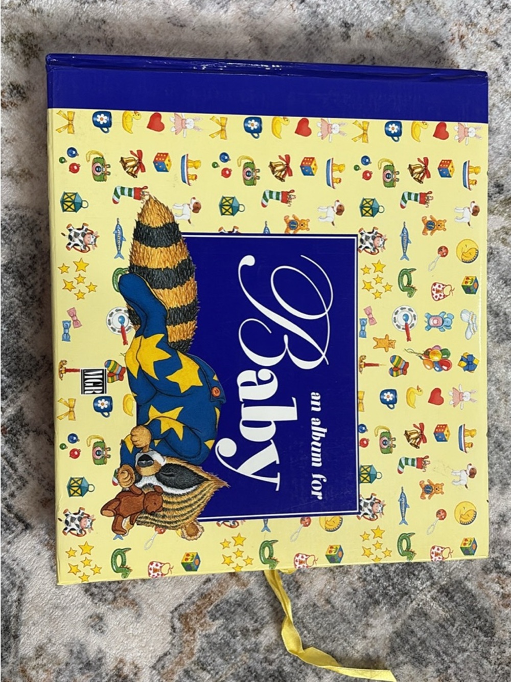 Baby Album with Yellow, Blue and Multicolor Illustration